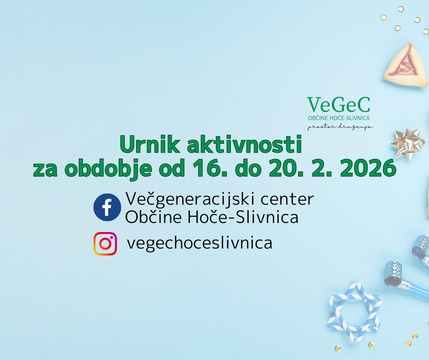 Urnik aktivnosti VeGeC OHS za obdobje od 16. do 20. 2. 2026
