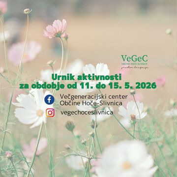 Urnik aktivnosti za obdobje od 11. do 15. 5. 2026